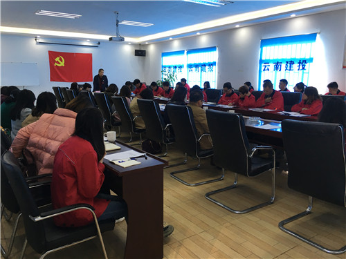 王曉方到滇池明珠廣場(chǎng)二期項(xiàng)目臨時(shí)黨支部講黨課