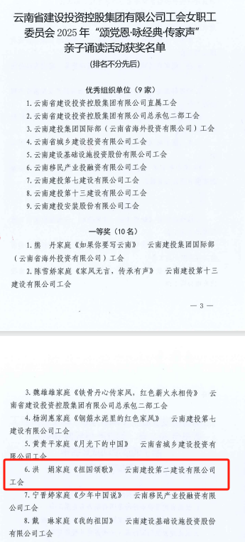 【創(chuàng)先爭優(yōu)】公司親子誦讀、女職工詩歌朗誦榮獲集團一二等獎